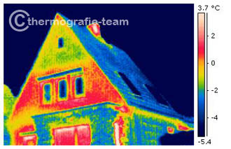Auf der Thermografie verstecken sich die Wärmeverluste hinter dem Efeu versteckte Wärmeverluste